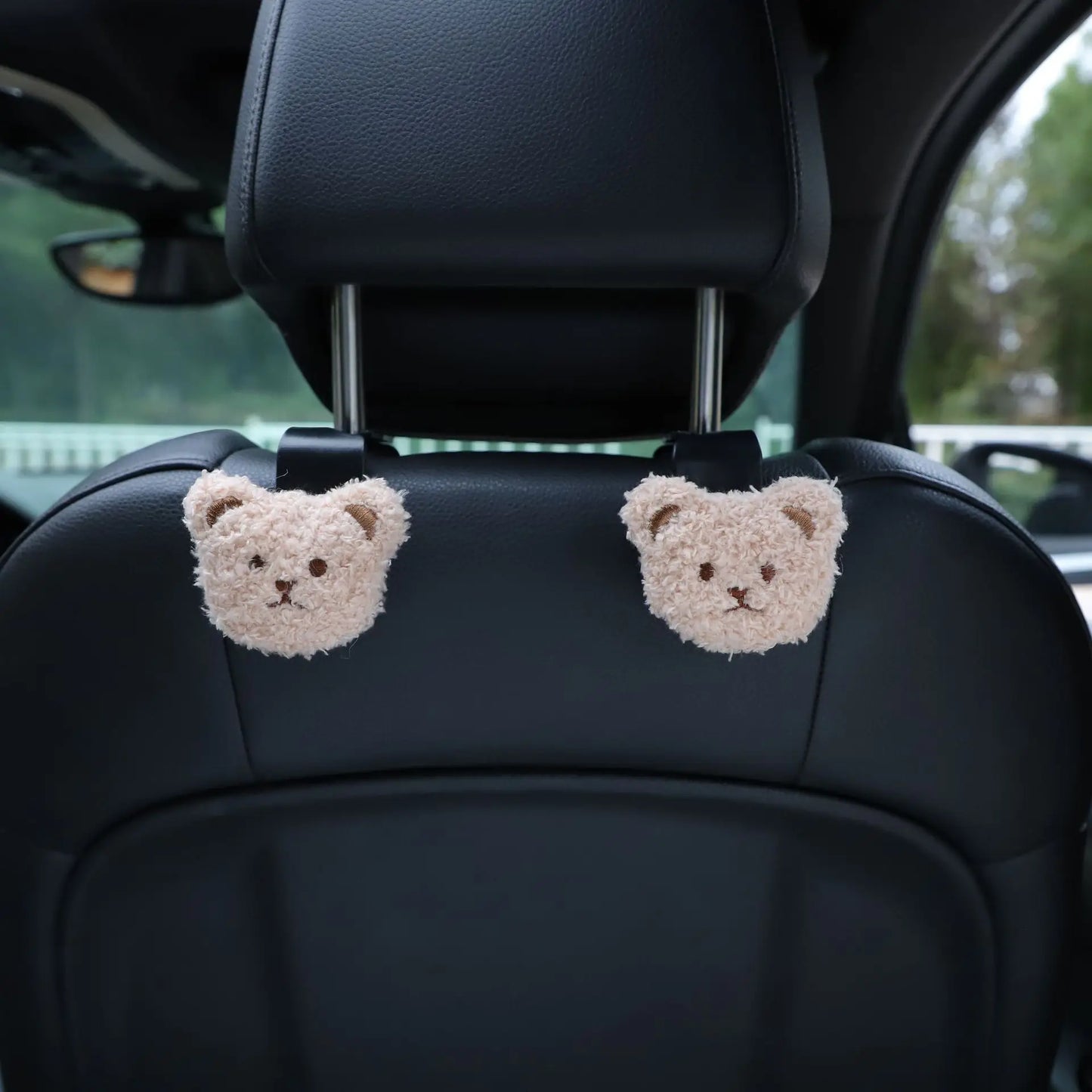 Lot de 2 crochets de rangement pour dossier de siège de voiture motif oursons