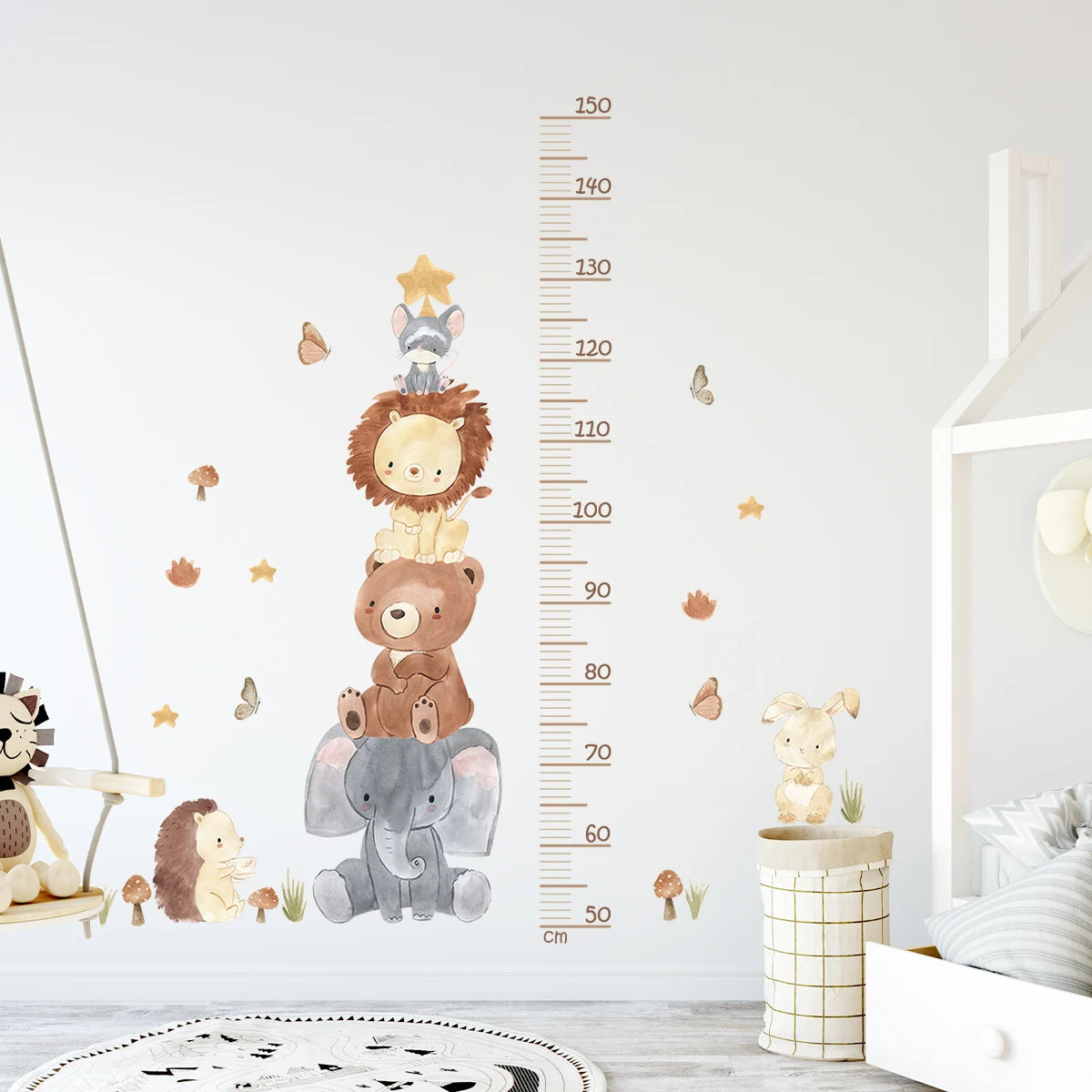 Lot de 3 autocollants muraux motif animaux