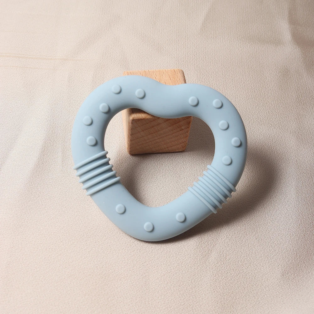 Anneau de dentition en silicone en forme de cœur & d’étoiles
