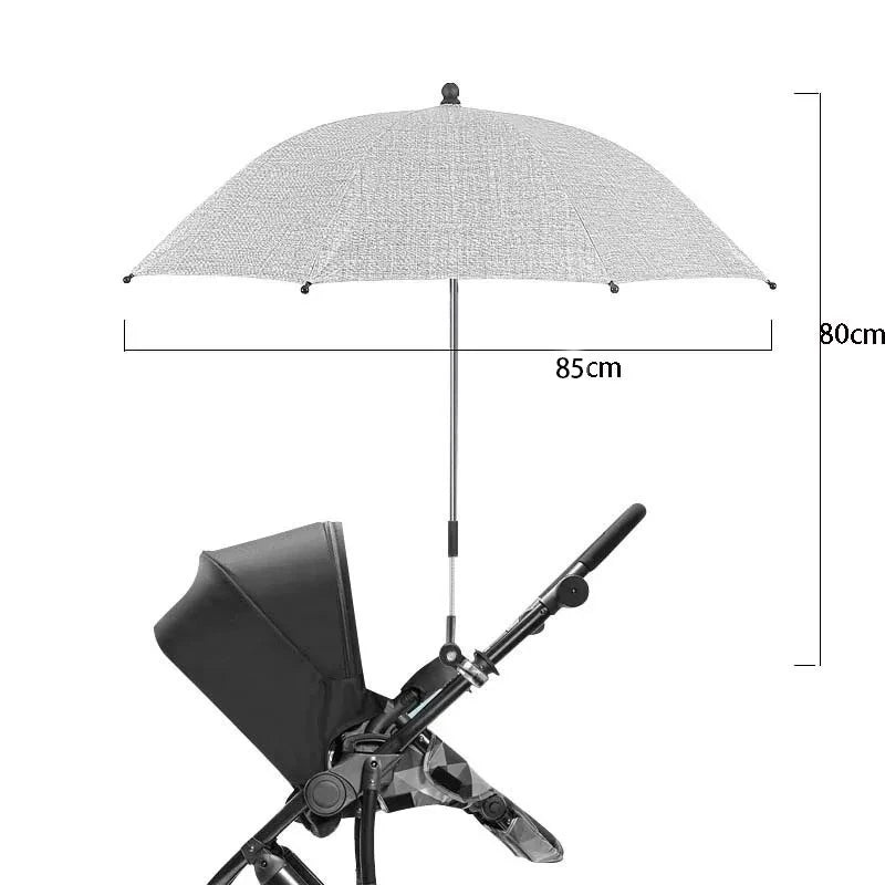 Parapluie pliable pour poussette, protection UV réglable à 360 degrés