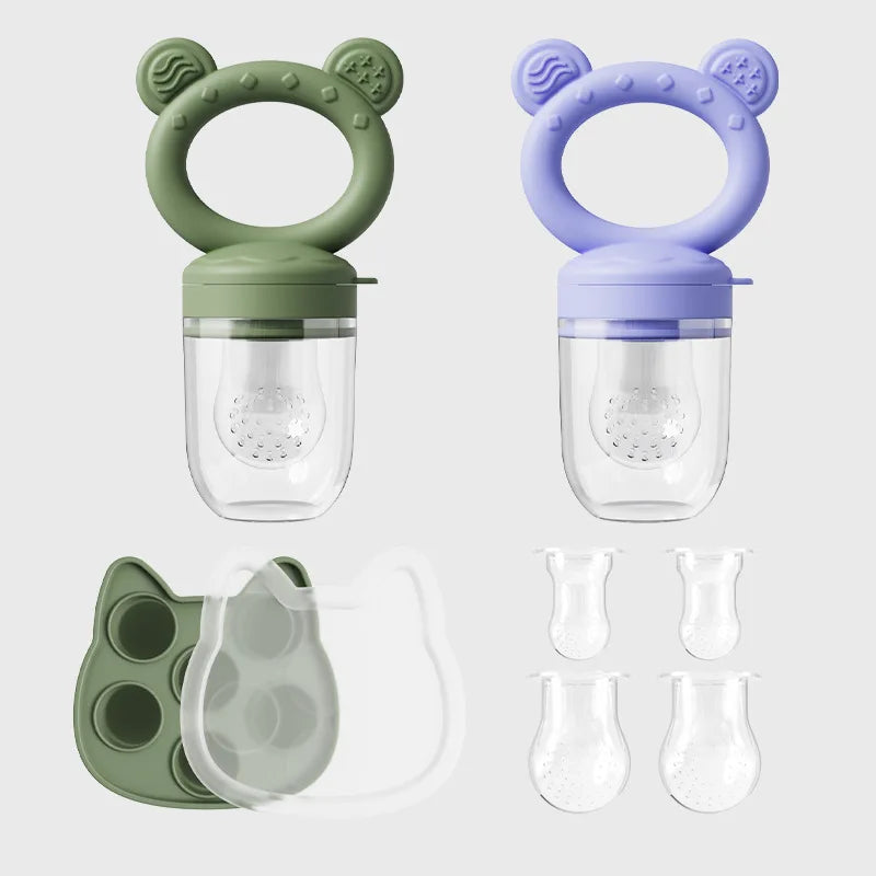 Grignoteuse à fruits pour bébé et Mini plateau de congélateur avec couvercle