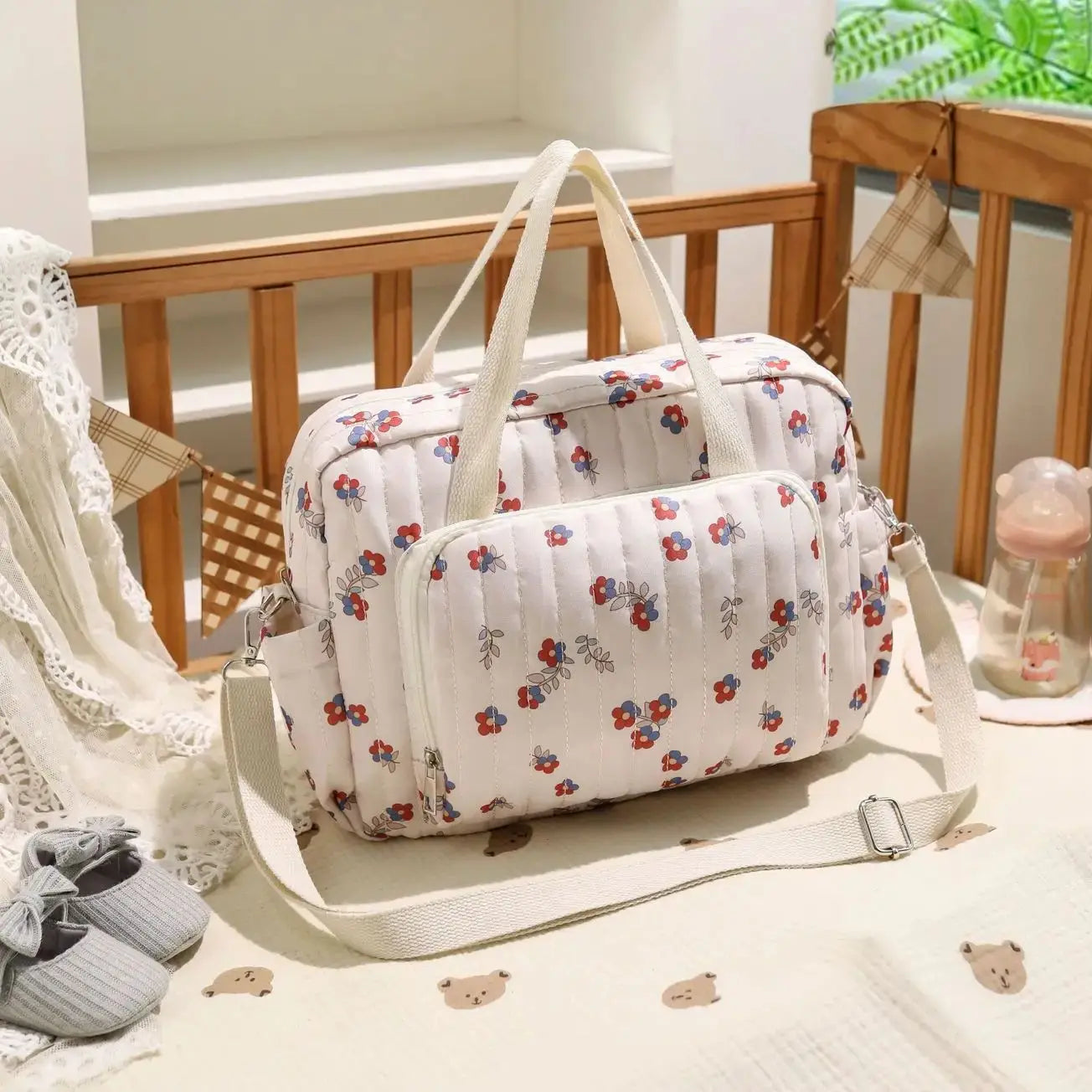 Sac à langer à bandoulière style coréen matelassée