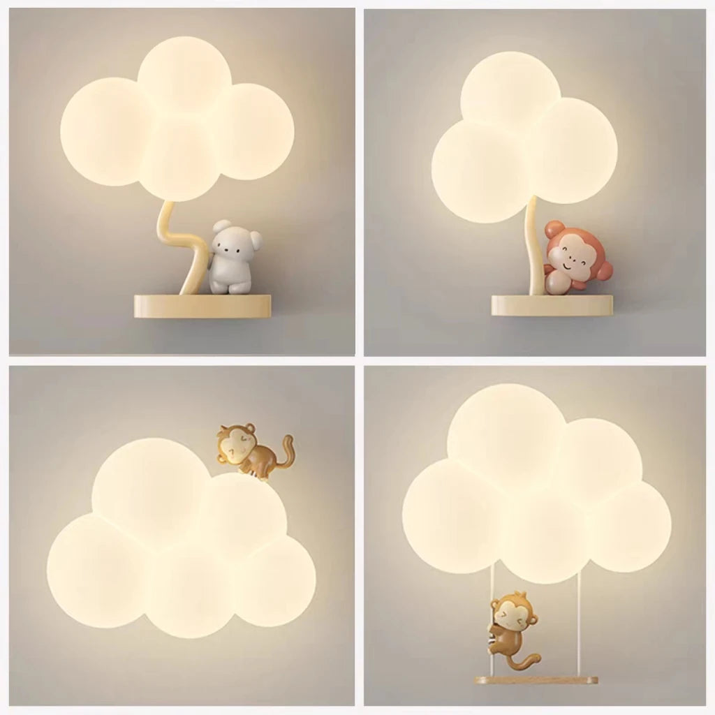 Appliques murales nuage style crème