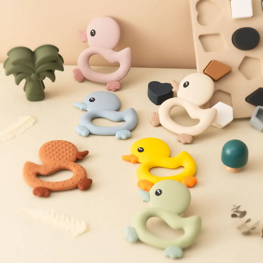 Anneau de dentition en silicone en forme de canard