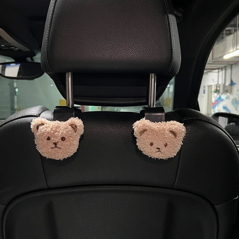 Lot de 2 crochets de rangement pour dossier de siège de voiture motif oursons