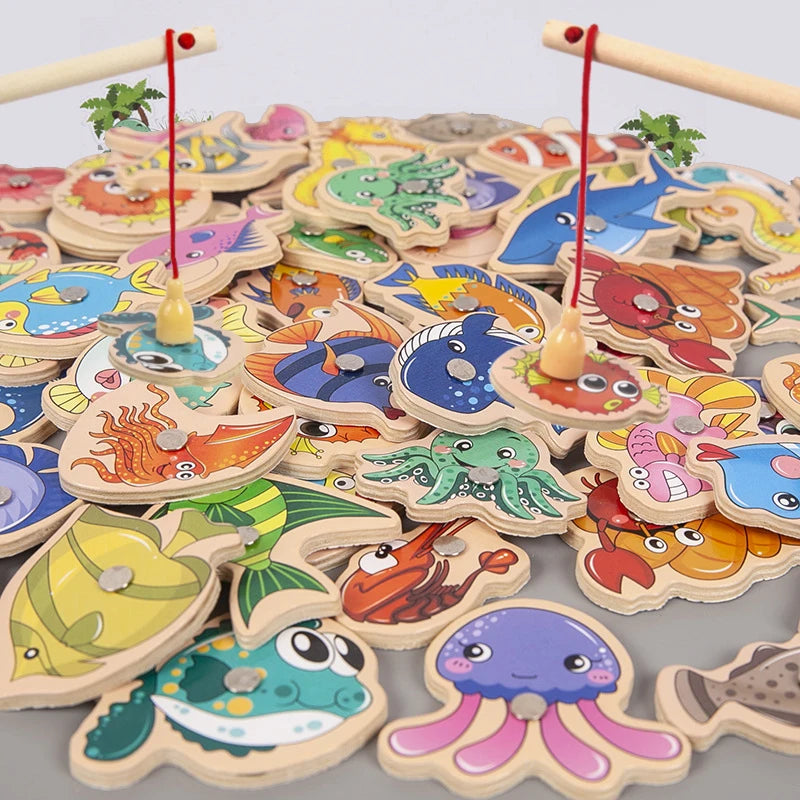 Jouets de pêche en bois montessori