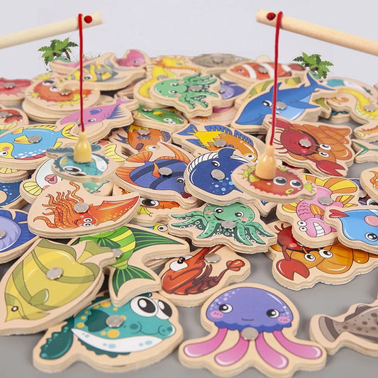 Jouets de pêche en bois montessori