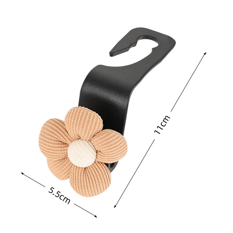 Lot de 2 crochets de rangement pour dossier de siège de voiture motif florale