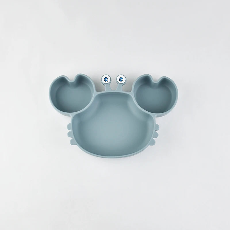Assiette à manger en silicone motif crabe