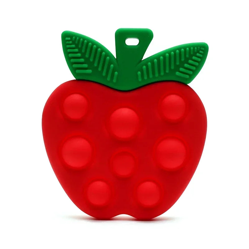 Anneau de dentition en silicone en forme de pomme
