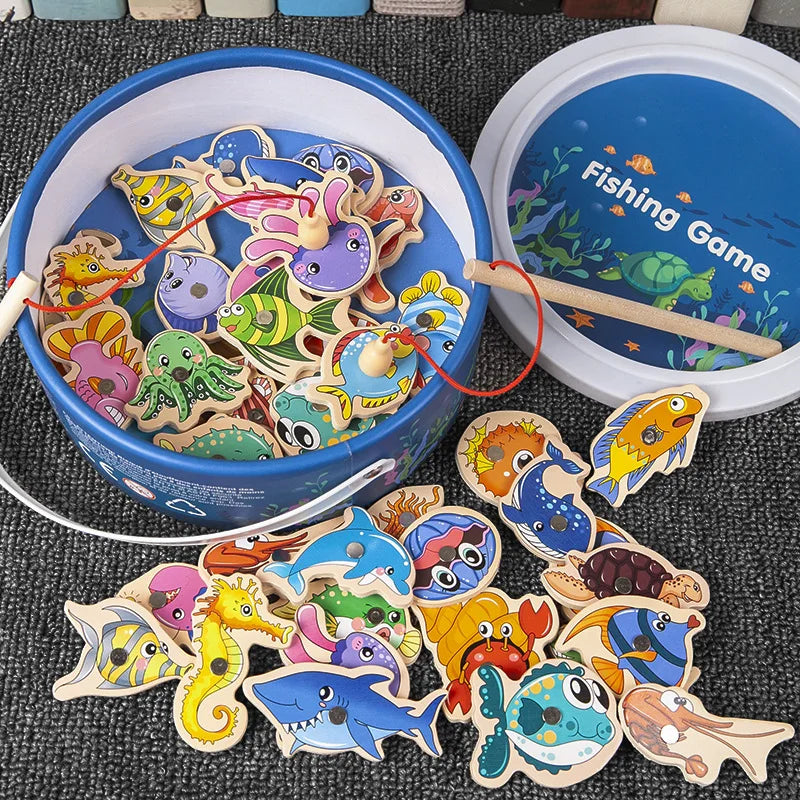 Jouets de pêche en bois montessori