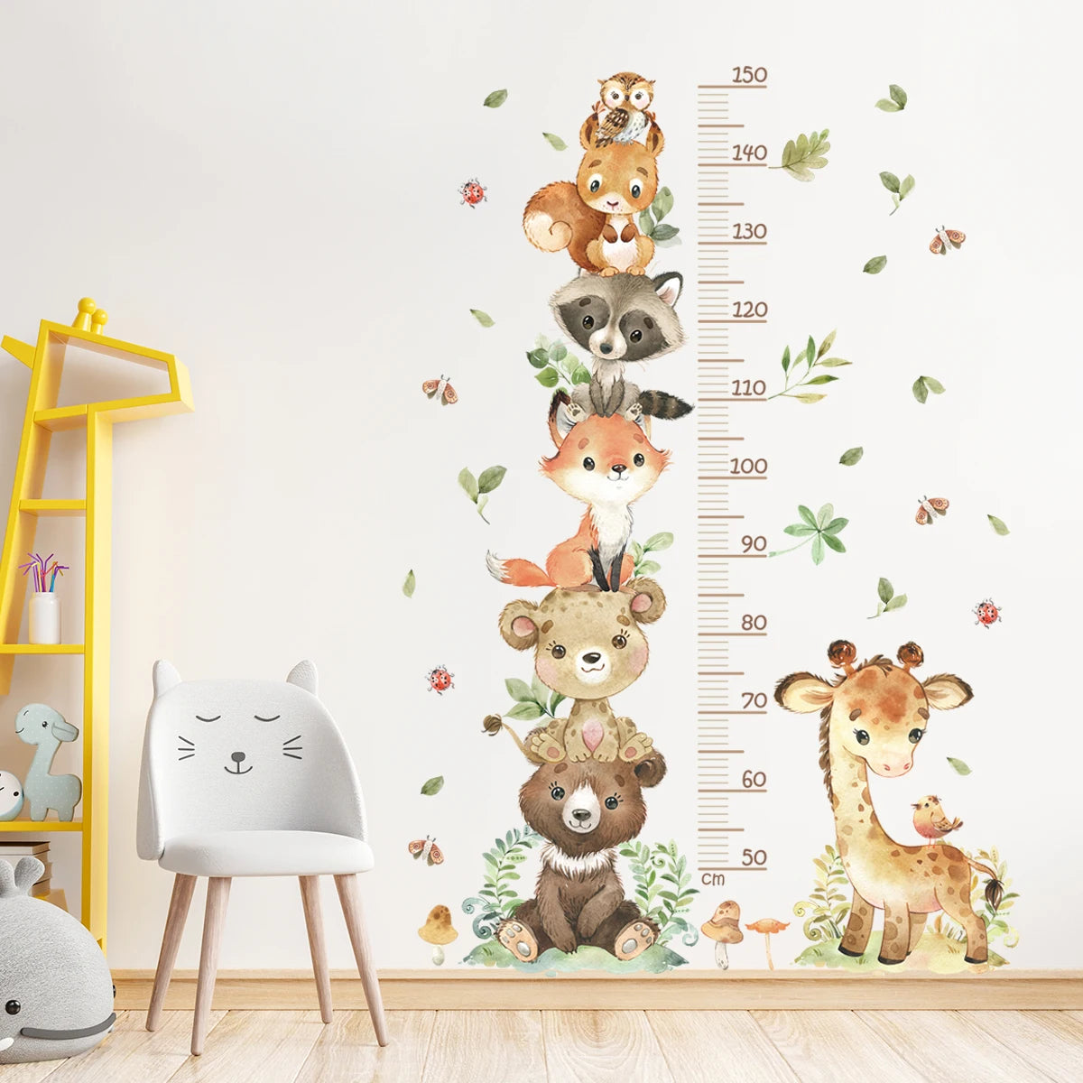 Lot de 3 autocollants muraux motif animaux