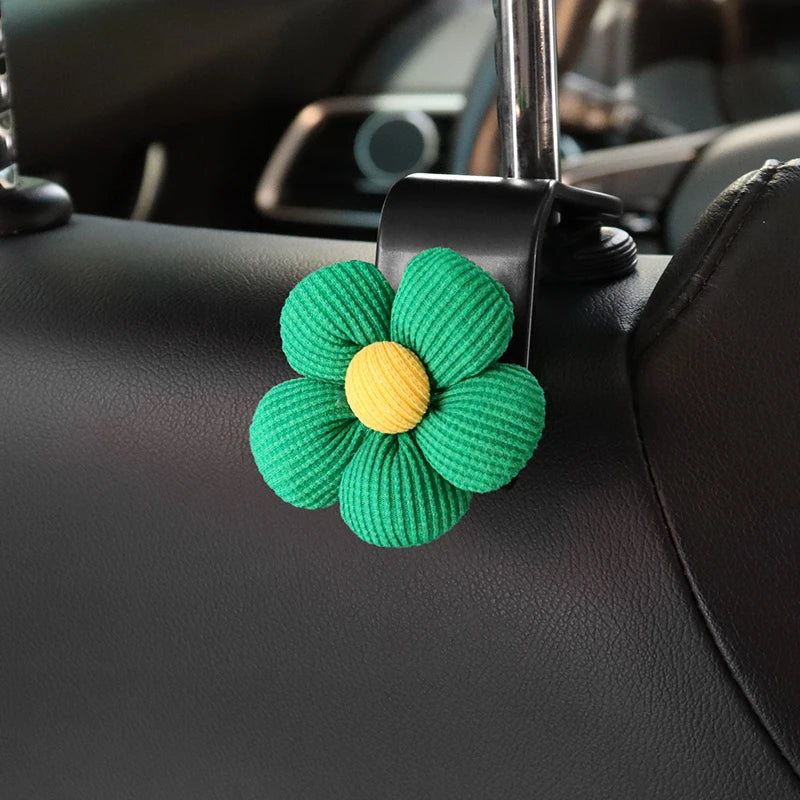 Lot de 2 crochets de rangement pour dossier de siège de voiture motif florale