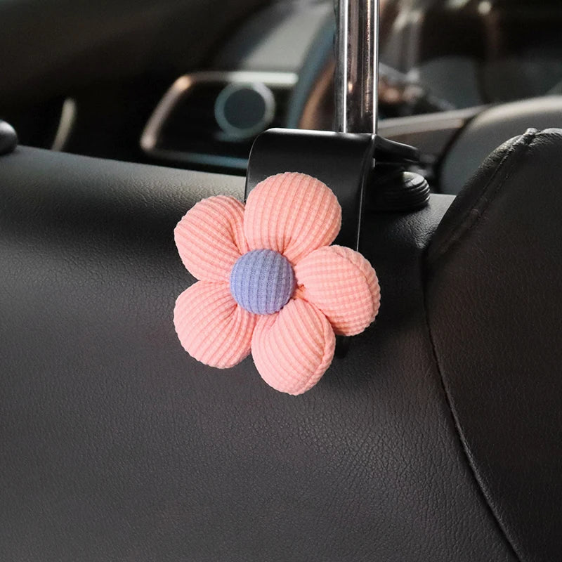 Lot de 2 crochets de rangement pour dossier de siège de voiture motif florale