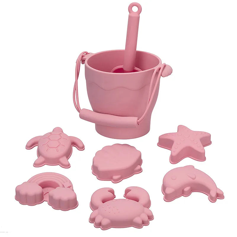 Ensemble de 8 jouets de plage en silicone pour enfants