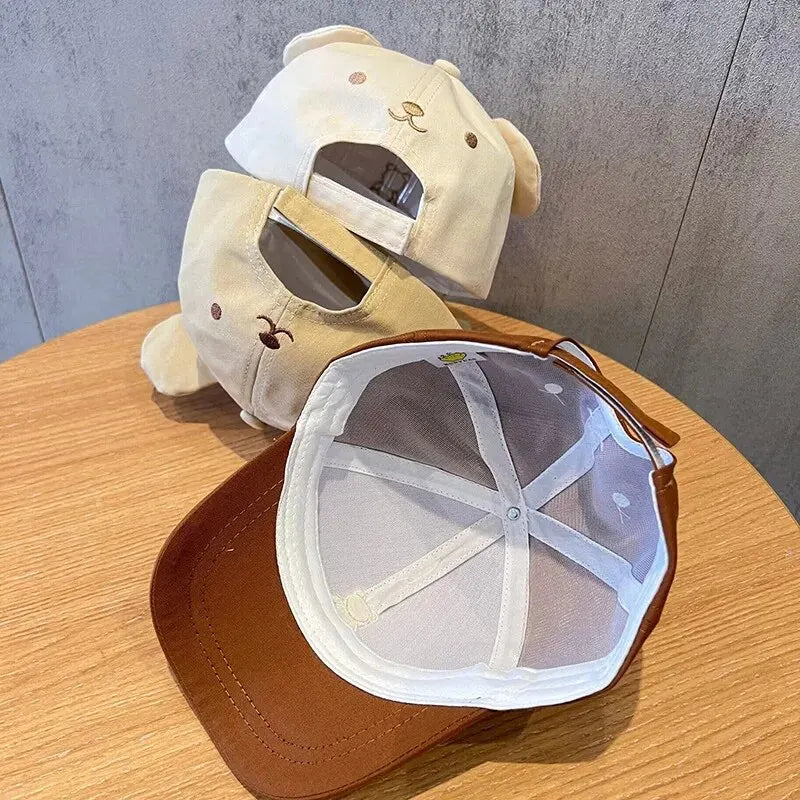 Casquette de baseball motif ours avec oreilles