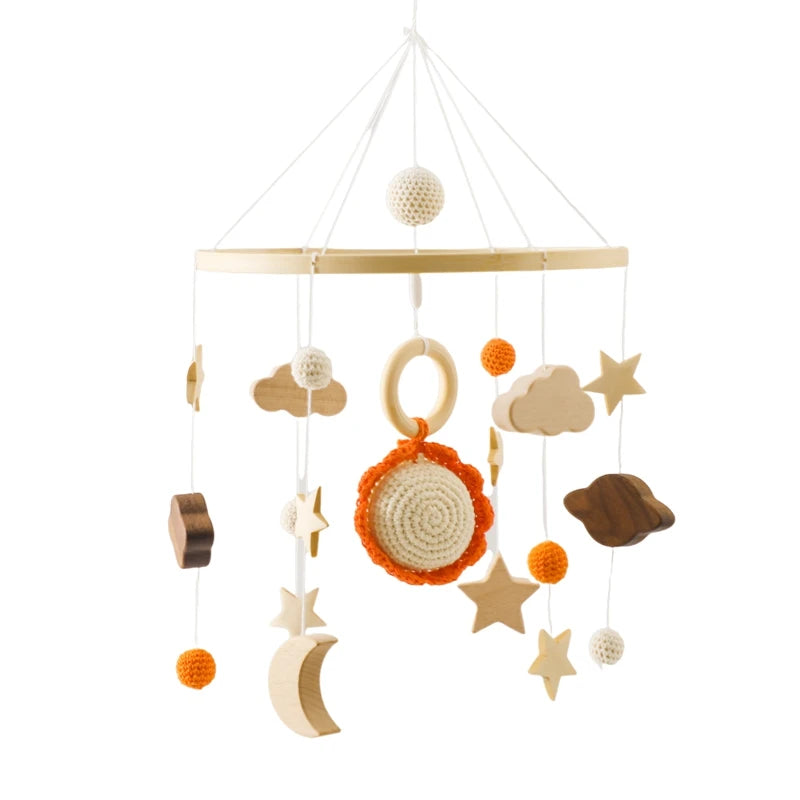 Mobile pour berceau en bois avec clochette
