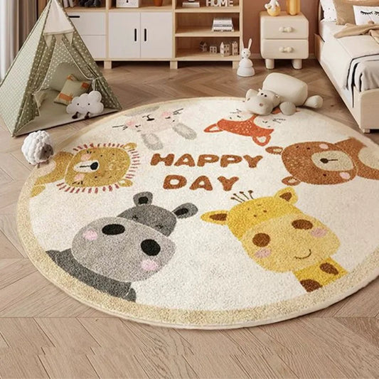 Tapis de salon motif animaux de dessin animé