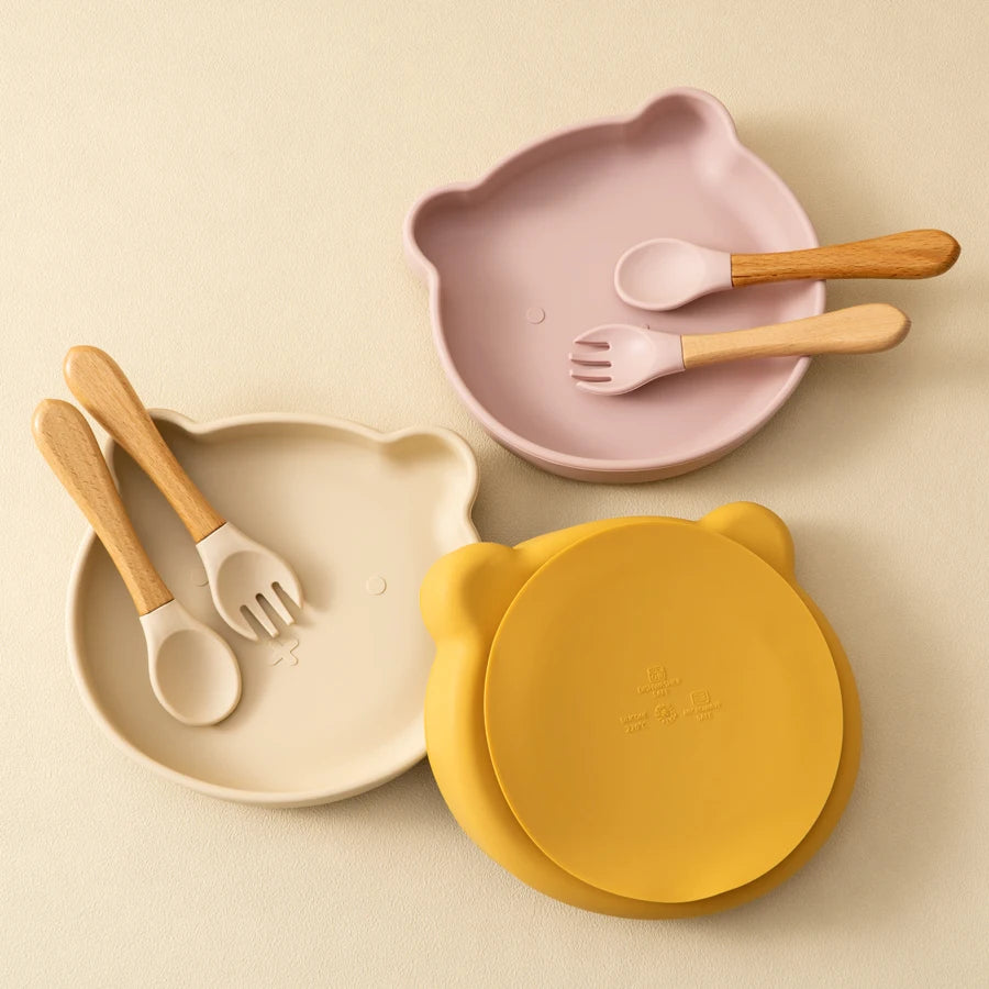 Ensemble de 3 pièces vaisselle en silicone
