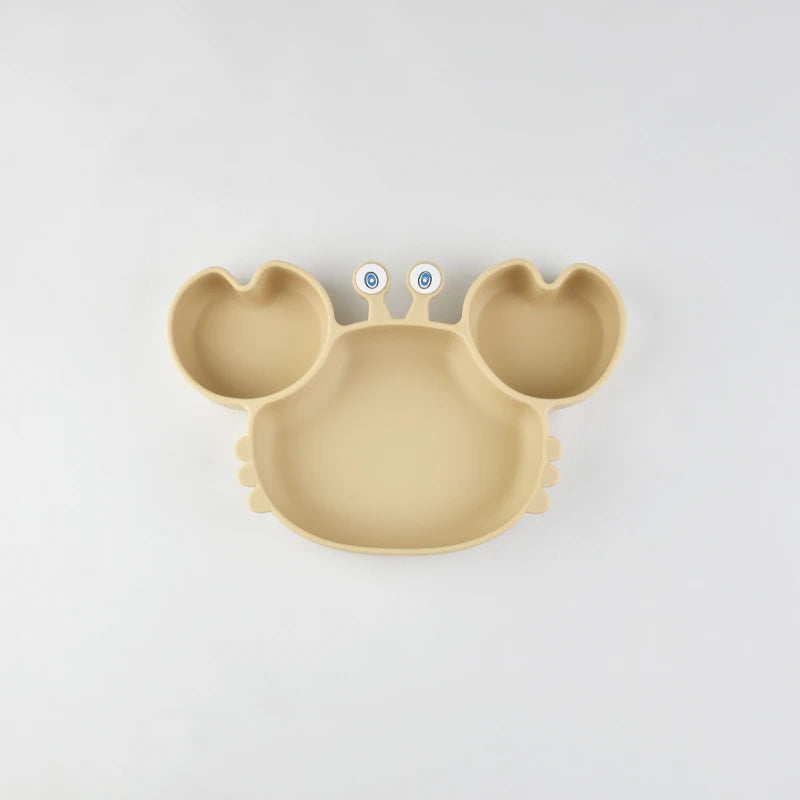 Assiette à manger en silicone motif crabe