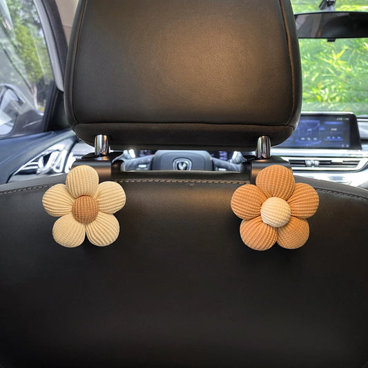 Lot de 2 crochets de rangement pour dossier de siège de voiture motif florale