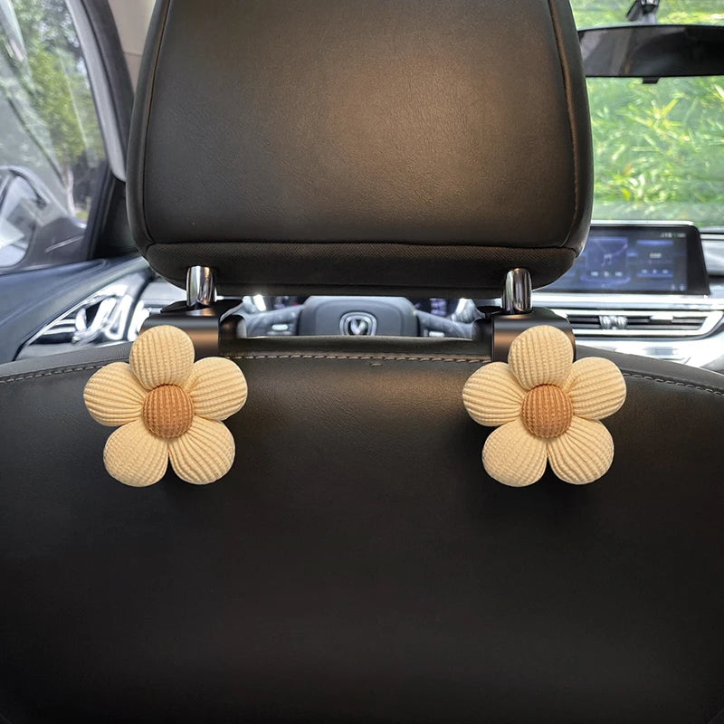 Lot de 2 crochets de rangement pour dossier de siège de voiture motif florale