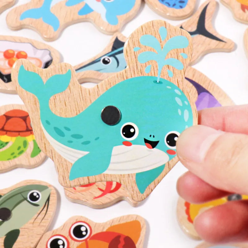 Jouets de pêche en bois montessori