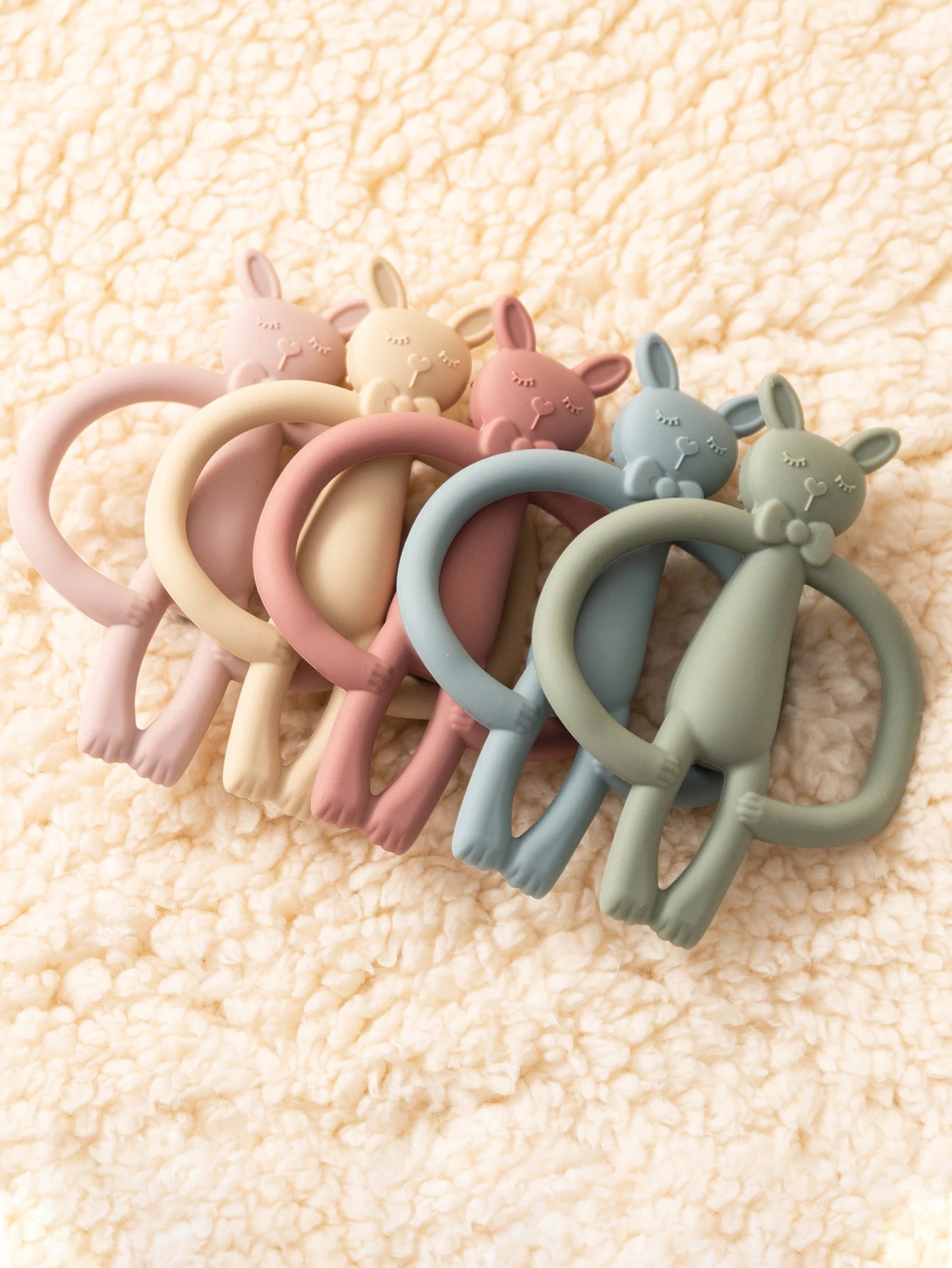 Anneau de dentition en silicone motif lapin