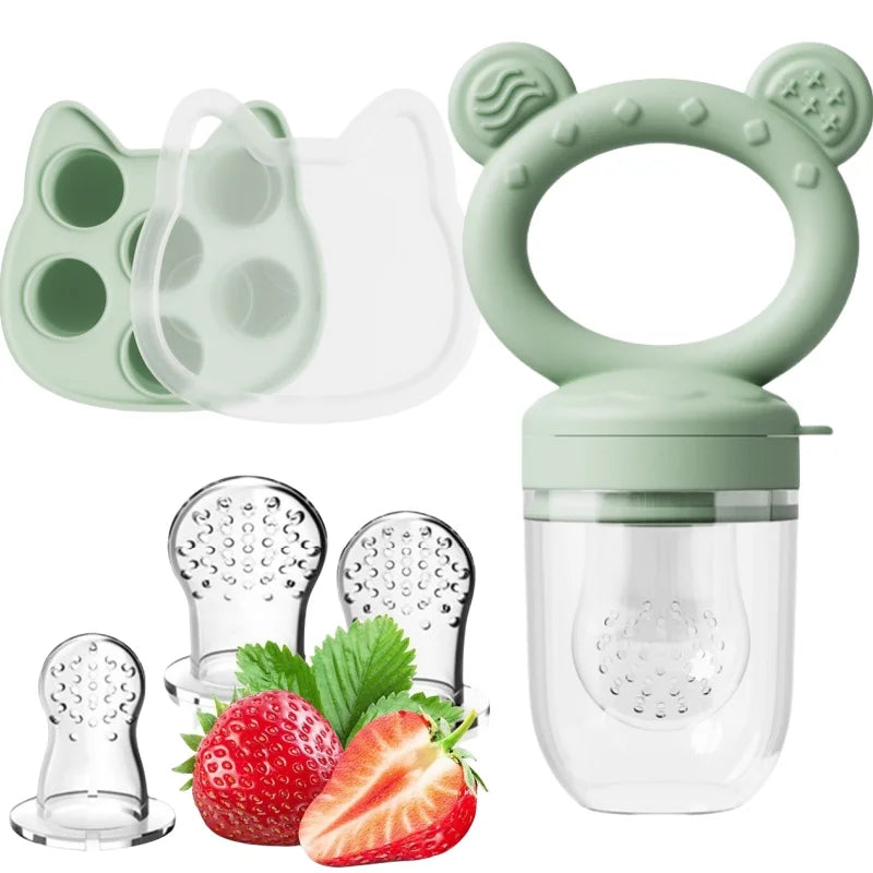 Grignoteuse à fruits pour bébé et Mini plateau de congélateur avec couvercle