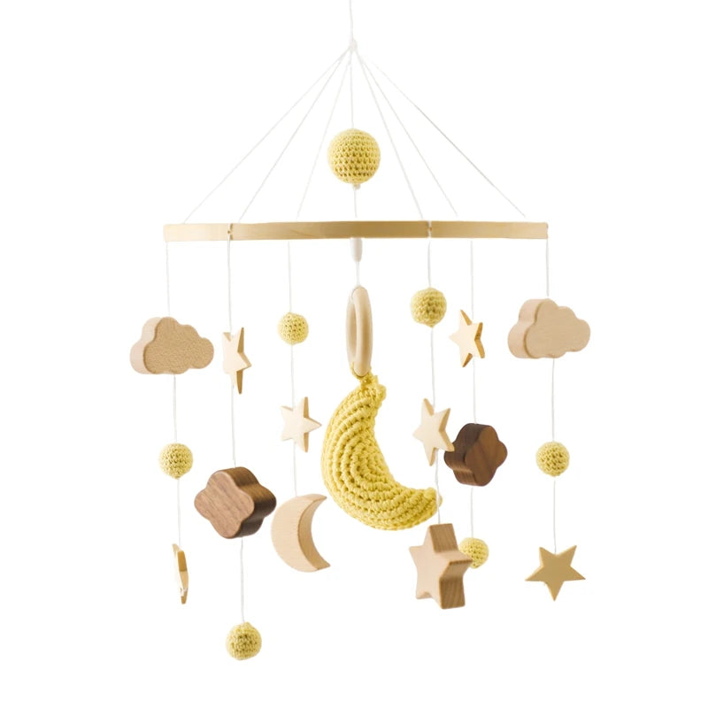 Mobile pour berceau en bois avec clochette