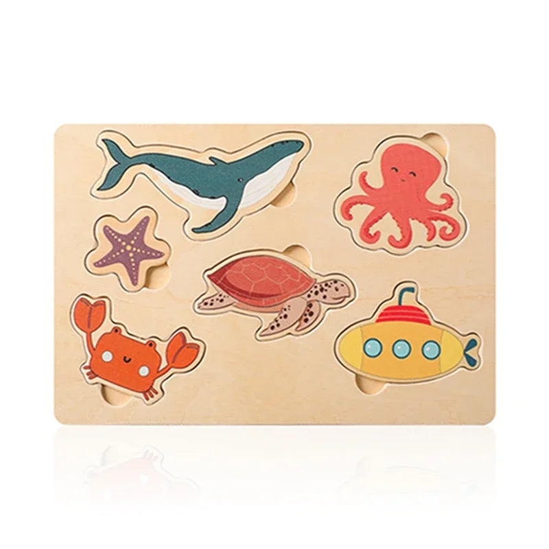 Puzzle 3D en bois, jouets cognitifs Montessori