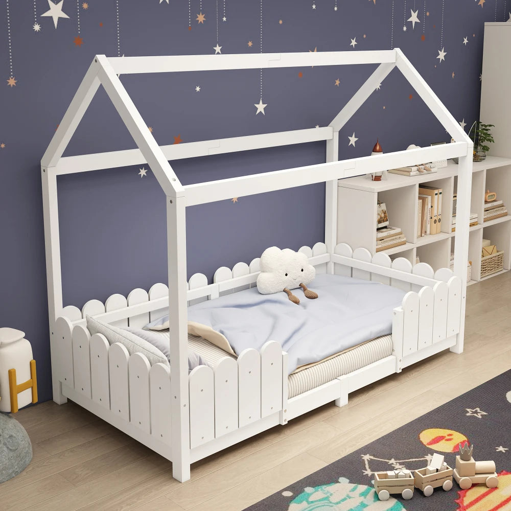 Lit cabane en bois