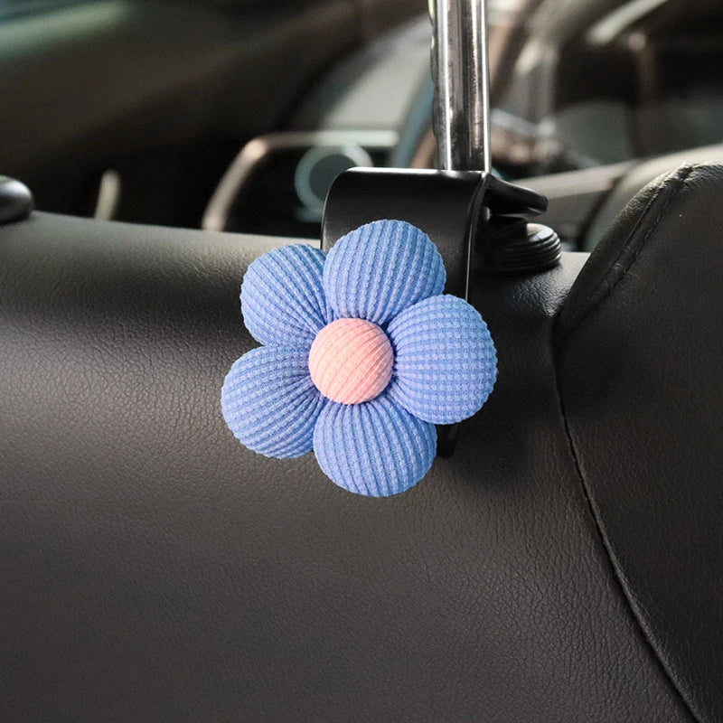 Lot de 2 crochets de rangement pour dossier de siège de voiture motif florale