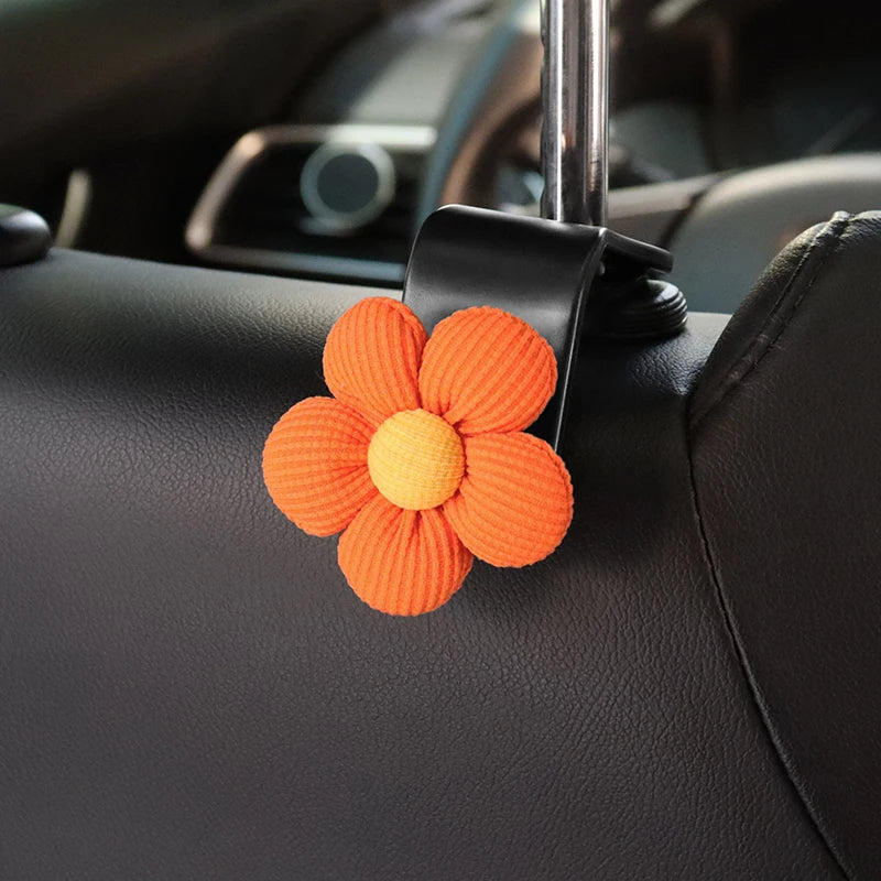 Lot de 2 crochets de rangement pour dossier de siège de voiture motif florale