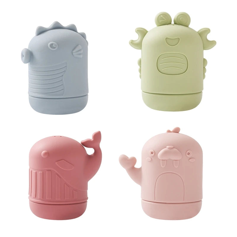 Jouets de bain en silicone mignons animaux