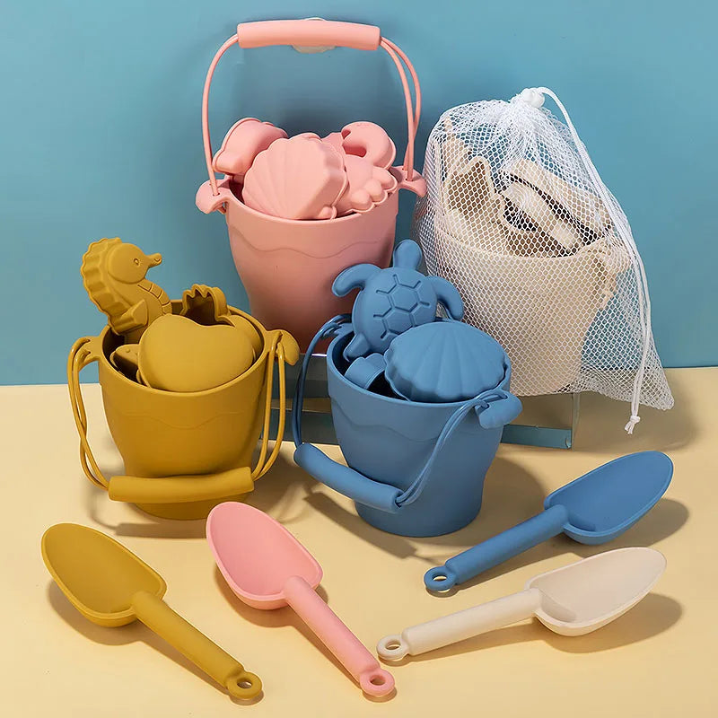 Ensemble de 8 jouets de plage en silicone pour enfants