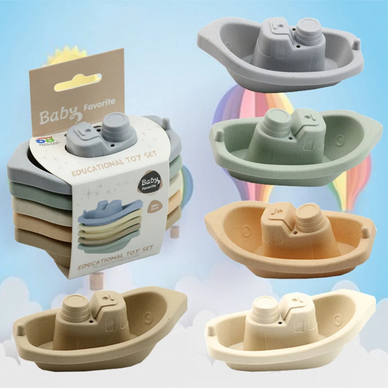 Lot de 5 bateau empilable de bain pour bébé