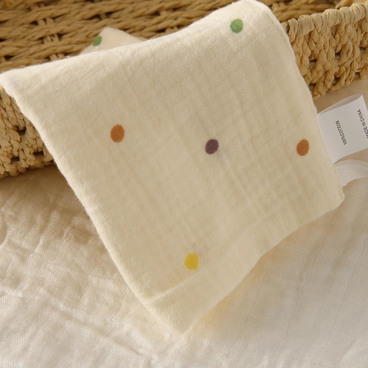 Lot de 5 serviettes de toilette carrées en coton pur