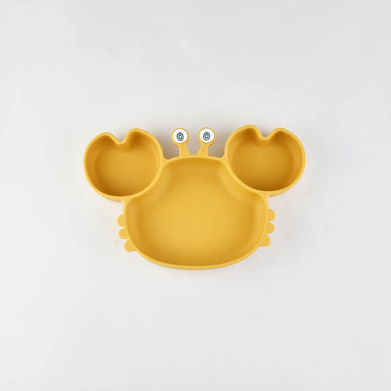 Assiette à manger en silicone motif crabe