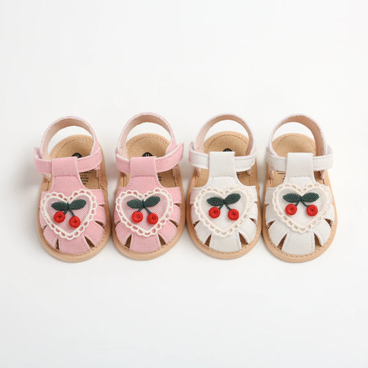 Sandales fille cerise