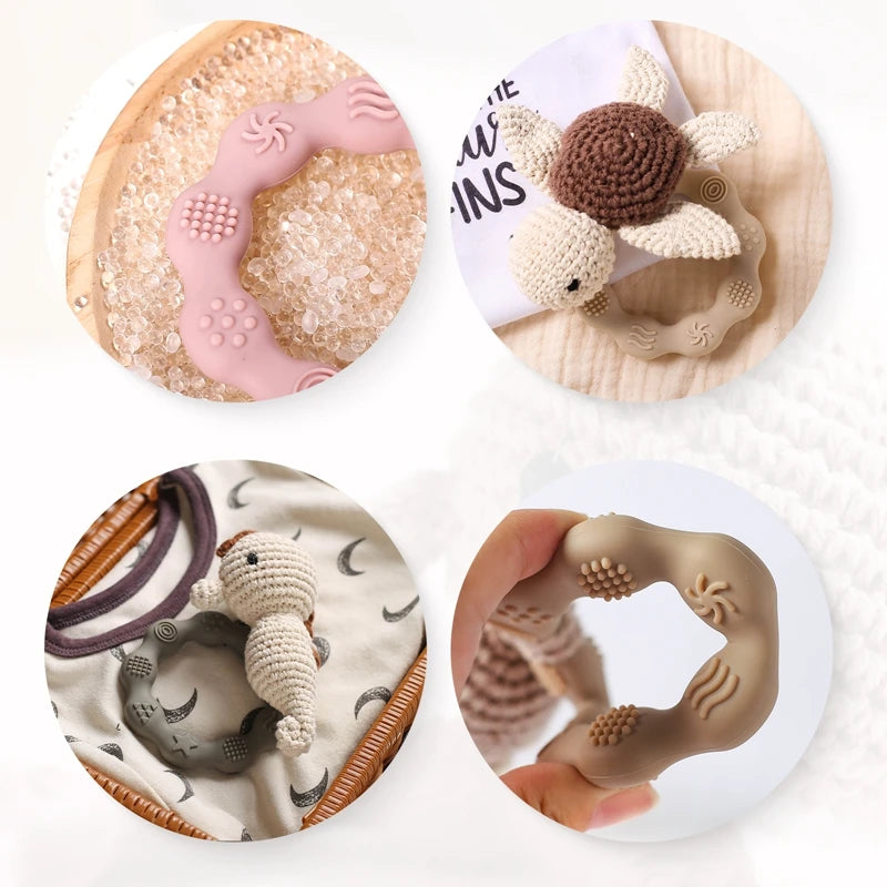 Hochet musical / anneau de dentition en silicone